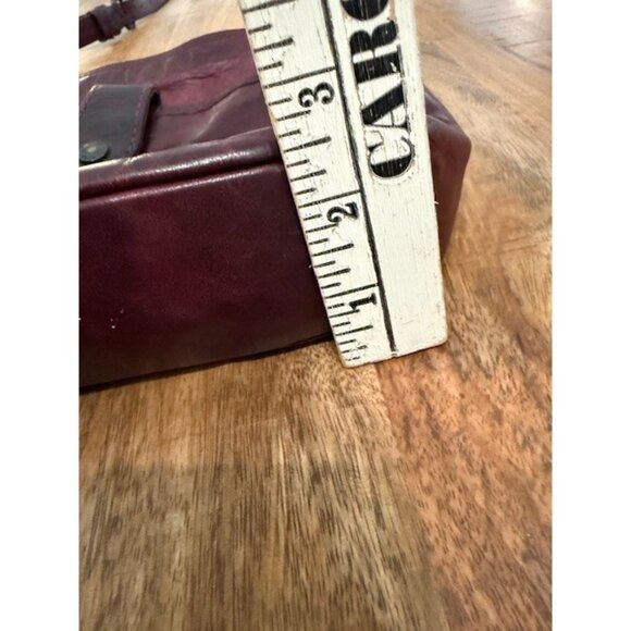 Frye Burgundy Melissa Button 100% Soft Leather Crossbody Bag Snap Zipper Zip EUC - Picture 14 of 14